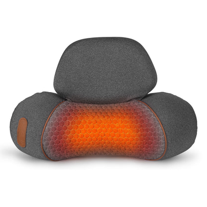 1 Set 3 In 1 Neck Massager Pillow With Vibration Heating Airbag Stretching Memory Foam Fillings Ergonomic Massager With Portable Storage Bag Eye Mask