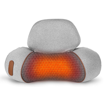 1 Set 3 In 1 Neck Massager Pillow With Vibration Heating Airbag Stretching Memory Foam Fillings Ergonomic Massager With Portable Storage Bag Eye Mask